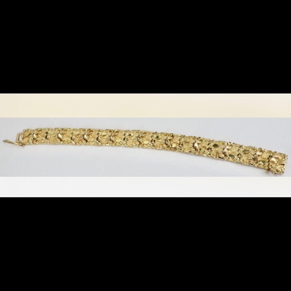 14K SOLID GOLD BRACELET NUGGETS 1980’S WOMEN.